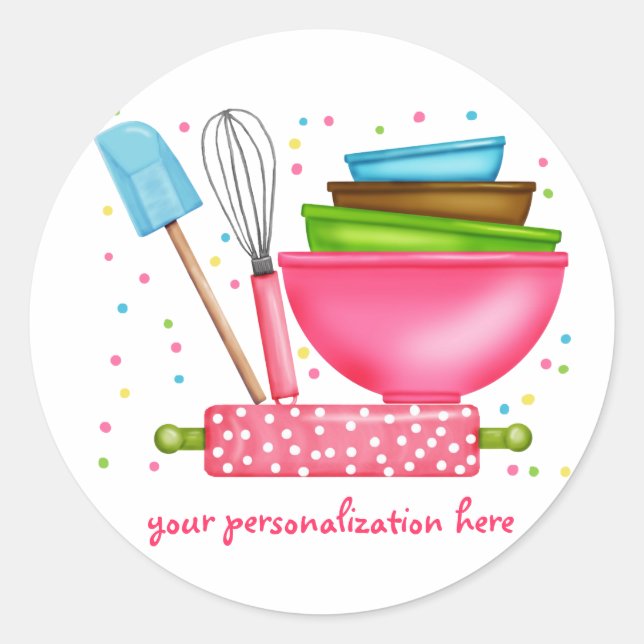 Autocollants de cuisson personnalisés de cuisine (Devant)