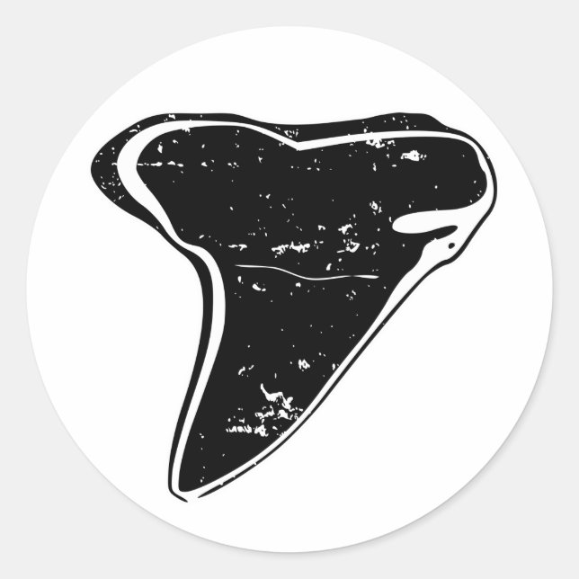Autocollants de dent de requin fossilisé noir (Devant)