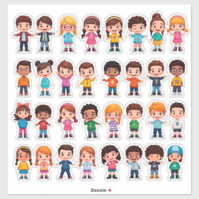 Autocollants de dessins animés colorés pour enfant (Feuille)