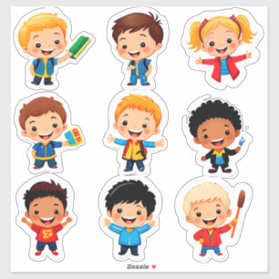 Autocollants de dessins animés colorés pour enfant