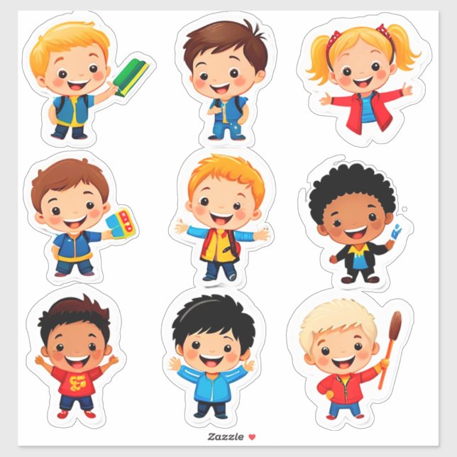 Autocollants de dessins animés colorés pour enfant (Feuille)