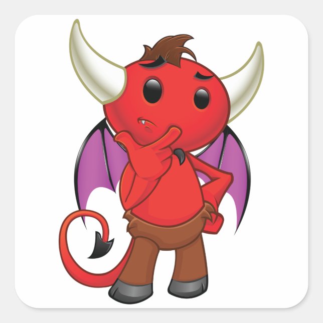 Autocollants de diable rouge de dessin animé (Devant)
