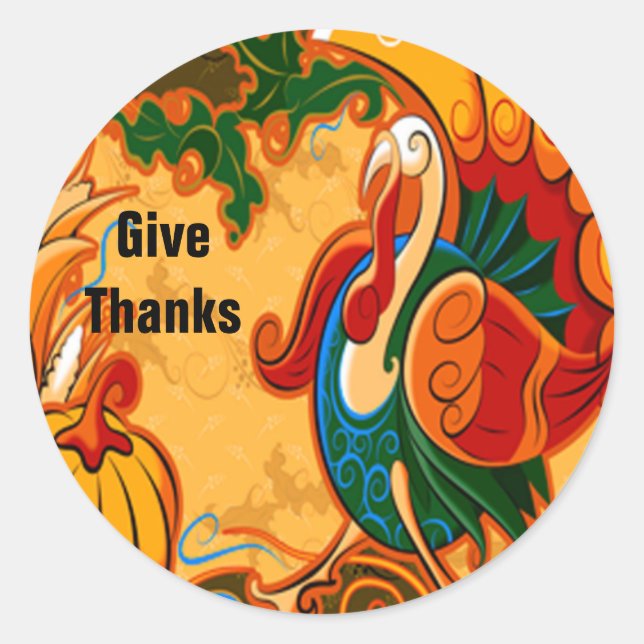 Autocollants de dinde de Thanksgiving (Devant)