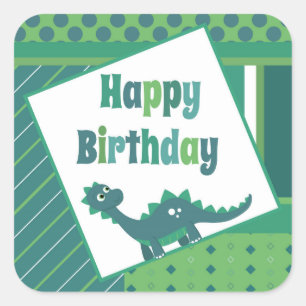 Autocollants de dinosaure de joyeux anniversaire