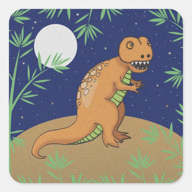 Autocollants de dinosaure T-Rex mignons (Devant)