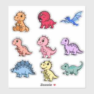 Autocollants de dinosaures colorés pour enfants -