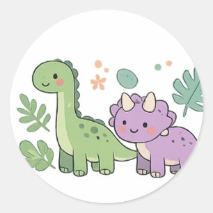 Autocollants de dinosaures mignons
