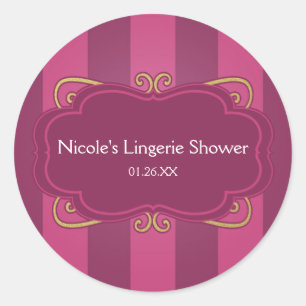 Autocollants de douche lingerie violets rayés et o