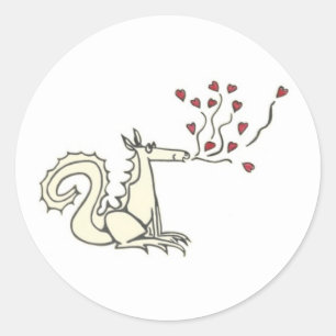 Autocollants de dragon de coeur