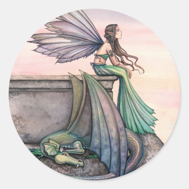 Autocollants de dragon fée du crépuscule enchanté (Devant)