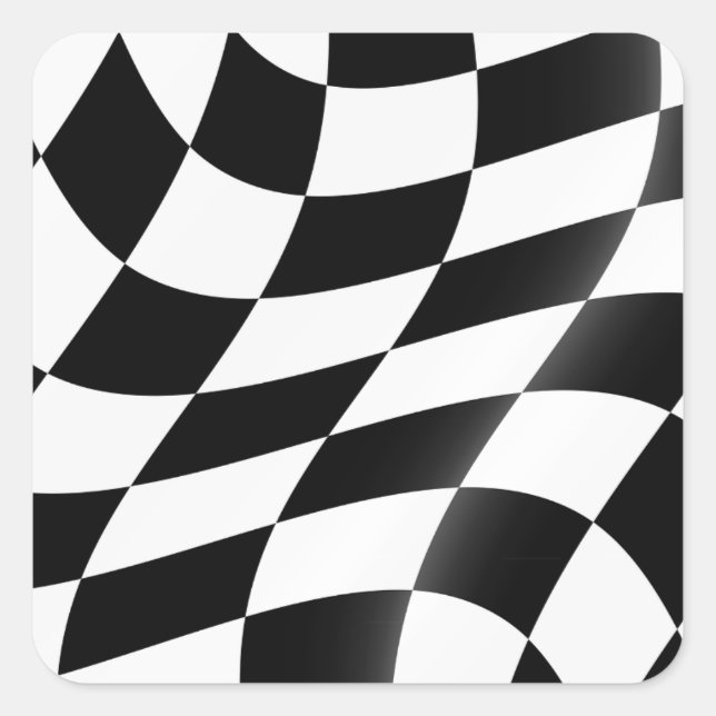 Autocollants de drapeau à carreaux noir et blanc (Devant)