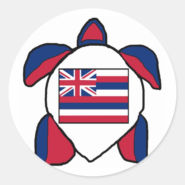 Autocollants de drapeau de tortue de mer hawaïenne (Devant)