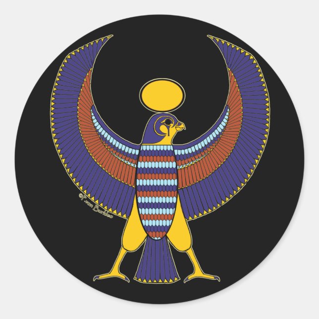Autocollants de faucon hiéroglyphes Horus égyptien (Devant)