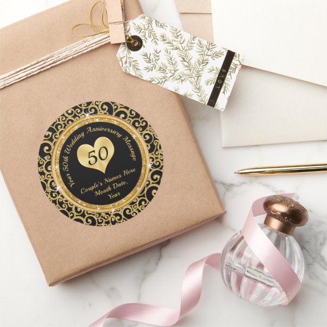 Autocollants de faveur d'anniversaire 50e, nombreu (Cadeaux)