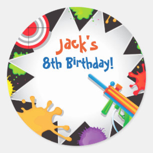 Autocollants de faveur d'anniversaire de boule de