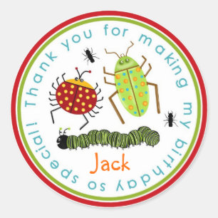 Autocollants de faveur d'anniversaire de fourmis