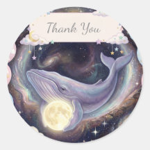 Autocollants de Faveur de Baby Shower Lune Céleste