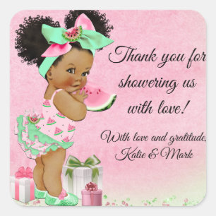 Autocollants de Faveur de Baby Shower Pastèque