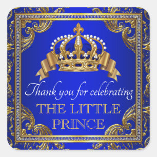 Autocollants de Faveur de Baby Shower Prince Bleu 