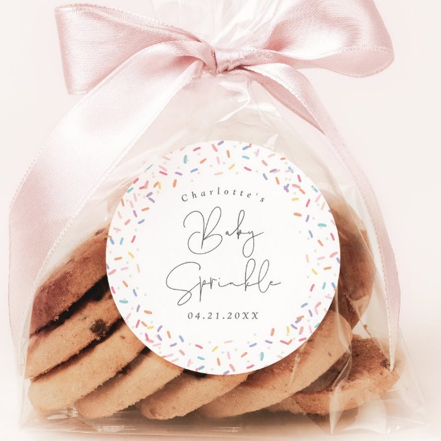 Autocollants de faveur de douche de bébé arc-en-ci (Cute rainbow baby sprinkle shower favor sticker or envelope closure.)