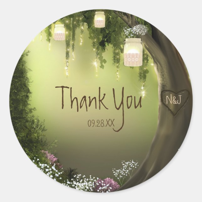 Autocollants de faveur de jardin de forêt enchanté (Devant)