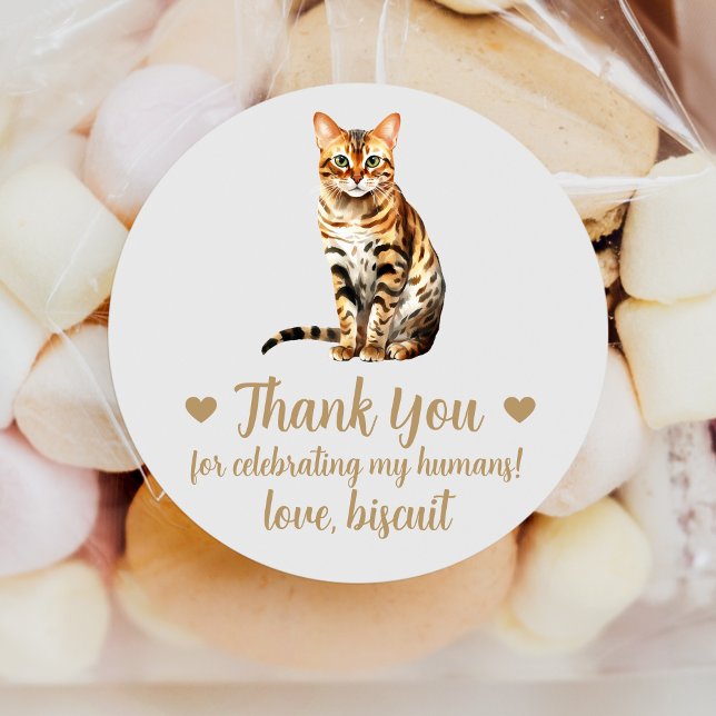 Autocollants de Faveur de Mariage de Chat Bengal (Créateur téléchargé)