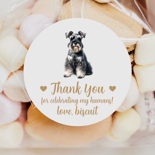 Autocollants de Faveur de Mariage de Chien Schnauz (Créateur téléchargé)