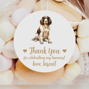 Autocollants de Faveur de Mariage de Chien Spaniel
