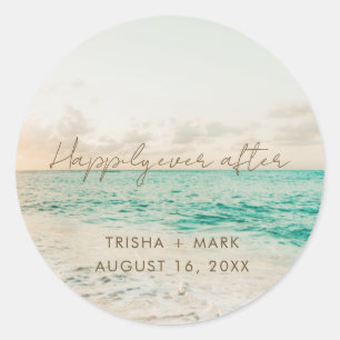 Autocollants de Faveur de Mariage de Plage