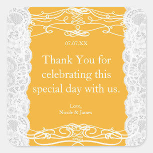 Autocollants de faveur de mariage élégants en dent