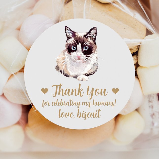 Autocollants de Faveur de Mariage pour Chat à Raqu (Créateur téléchargé)
