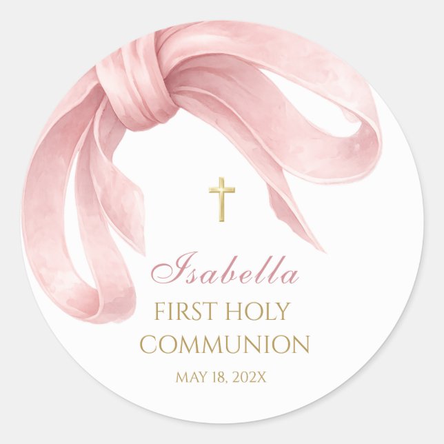 Autocollants de faveur de première communion au ru (Devant)