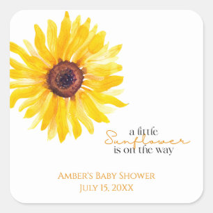 Autocollants de Faveurs de Baby Shower Tournesol