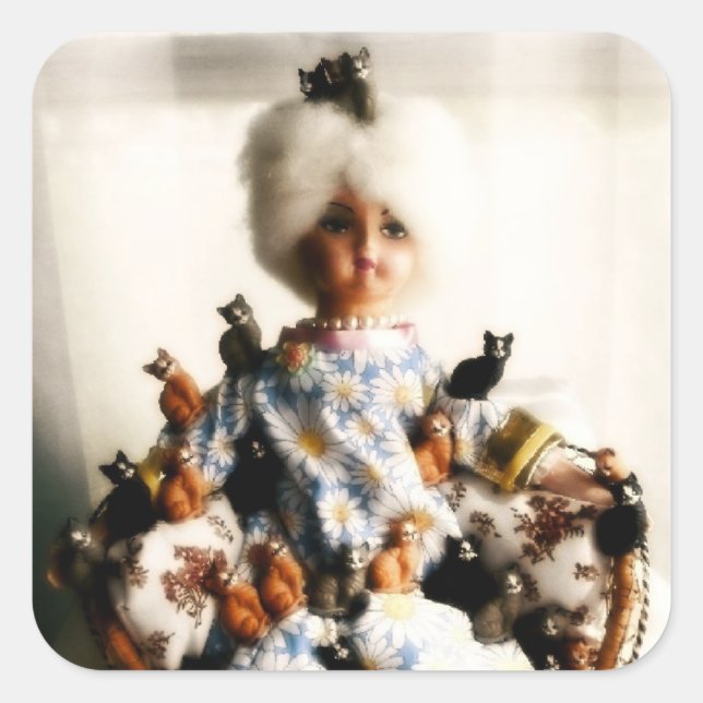 Autocollants de femme de chat fou (Devant)