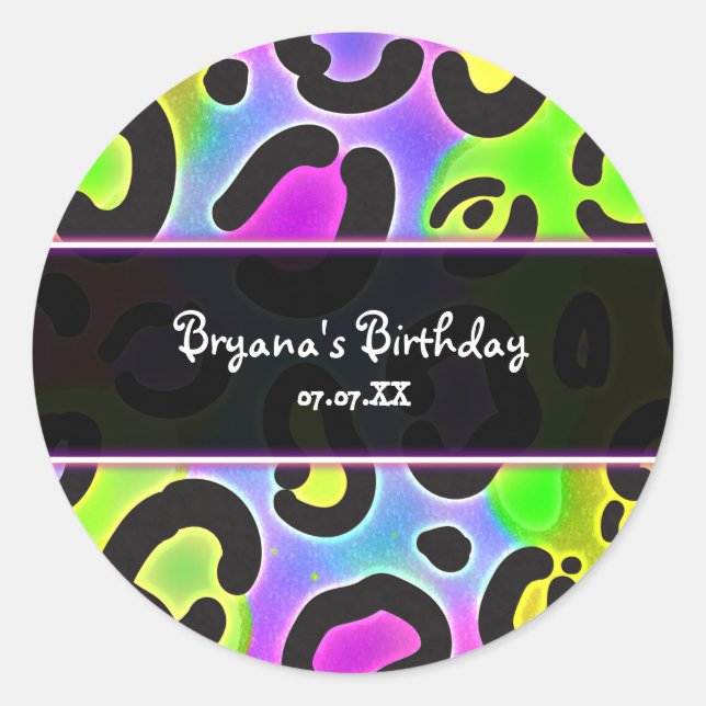 Autocollants de fête à motif léopard guépard arc-e (Devant)