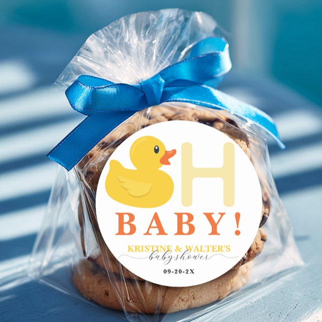 Autocollants de Fête Bébé en Caoutchouc Oh Bébé (Oh Baby Favor Sticker)