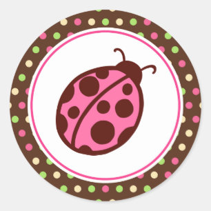 Autocollants de fête coccinelle rose