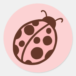 Autocollants de fête coccinelle rose mignonne