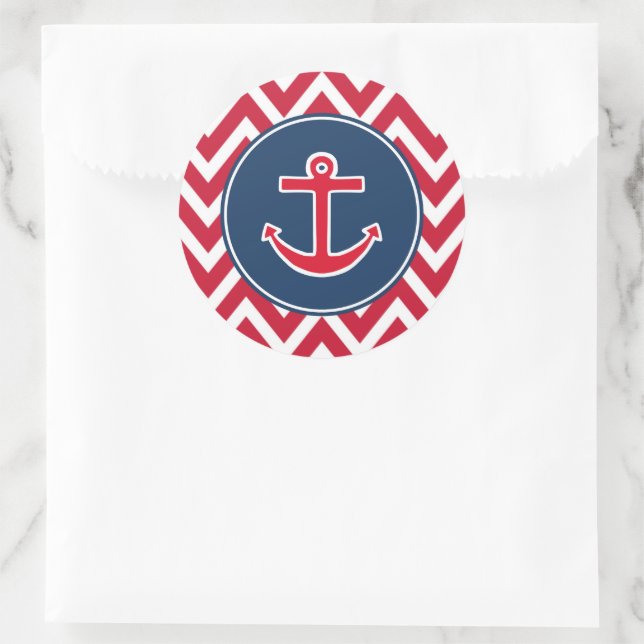 Autocollants de fête d'ancre nautique rouge (Sac)