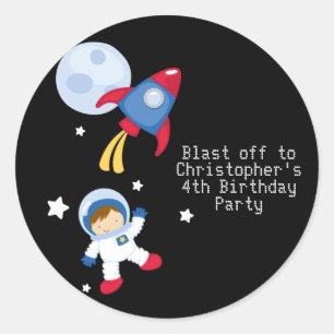 Autocollants de fête d'anniversaire d'astronaute