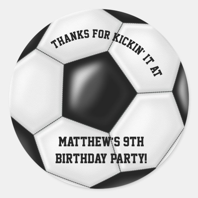 Autocollants de fête d'anniversaire de football (Devant)