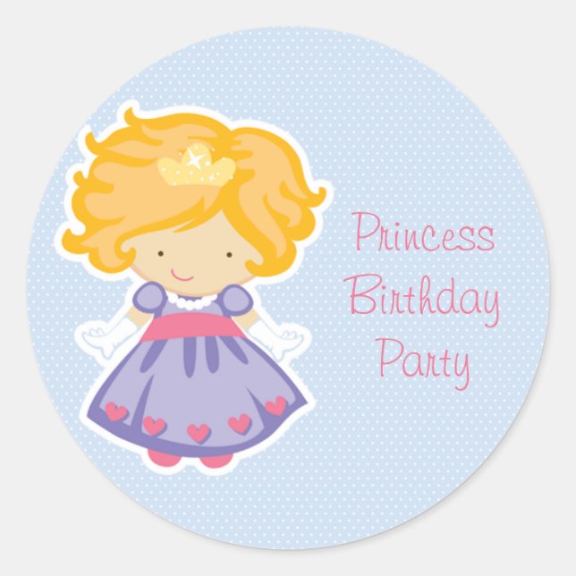 Autocollants de fête d'anniversaire de princesse b (Devant)