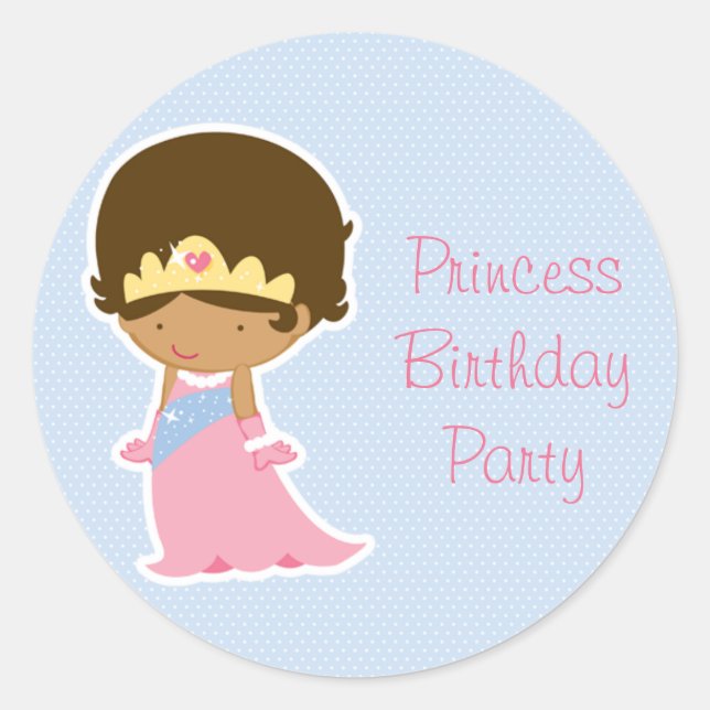 Autocollants de fête d'anniversaire de princesse b (Devant)