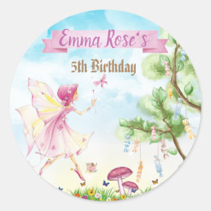 Autocollants de fête d'anniversaire fée magique