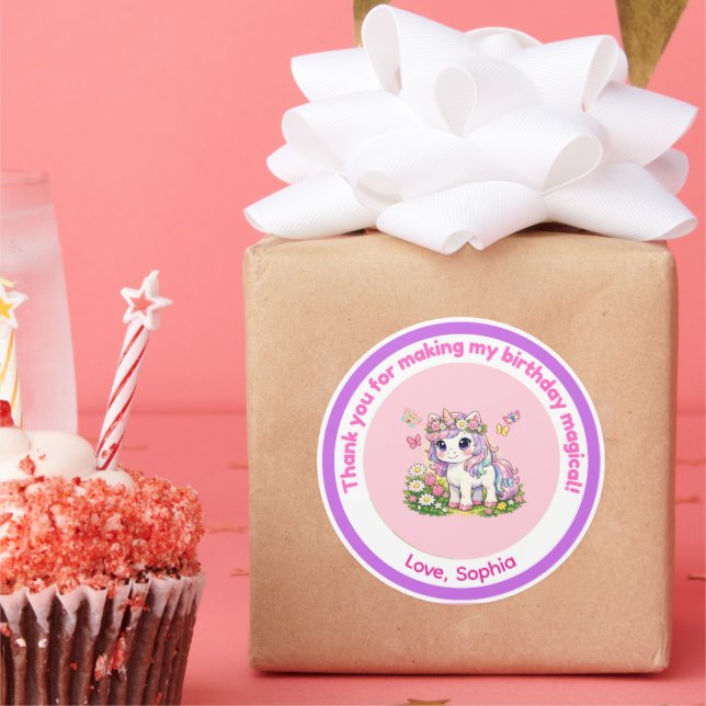 Autocollants de Fête d'Anniversaire Licorne Pastel (Fête)