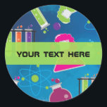 Autocollants de fête d'anniversaire Mad Science<br><div class="desc">Autocollants de fête d'anniversaire Mad Science. Personnalisez avec n'importe quel texte. Articles assortis disponibles.</div>