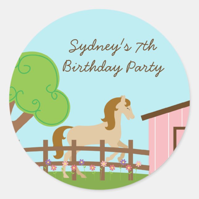 Autocollants de fête d'anniversaire pour filles pe (Devant)