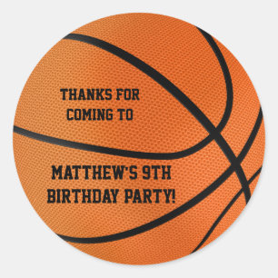Autocollants de fête de basketball pour anniversai