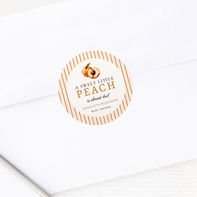 Autocollants de Fête de Bébé Douce Petite Pêche (Créateur téléchargé)