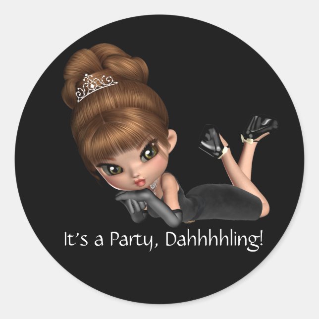 Autocollants de fête de diva chic (Devant)